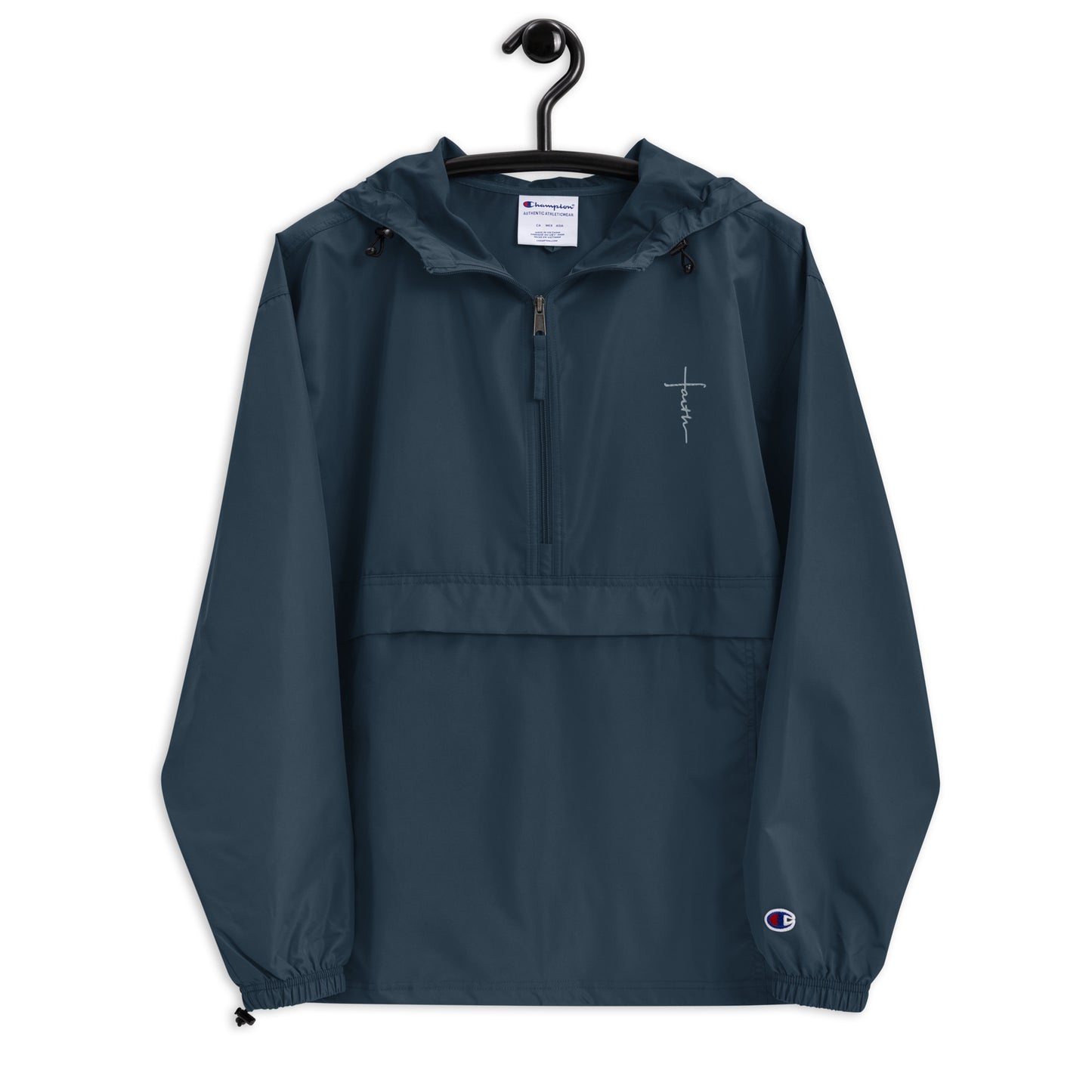 faith-Embroidered Champion Packable Jacket • 100% polyester micro poplin