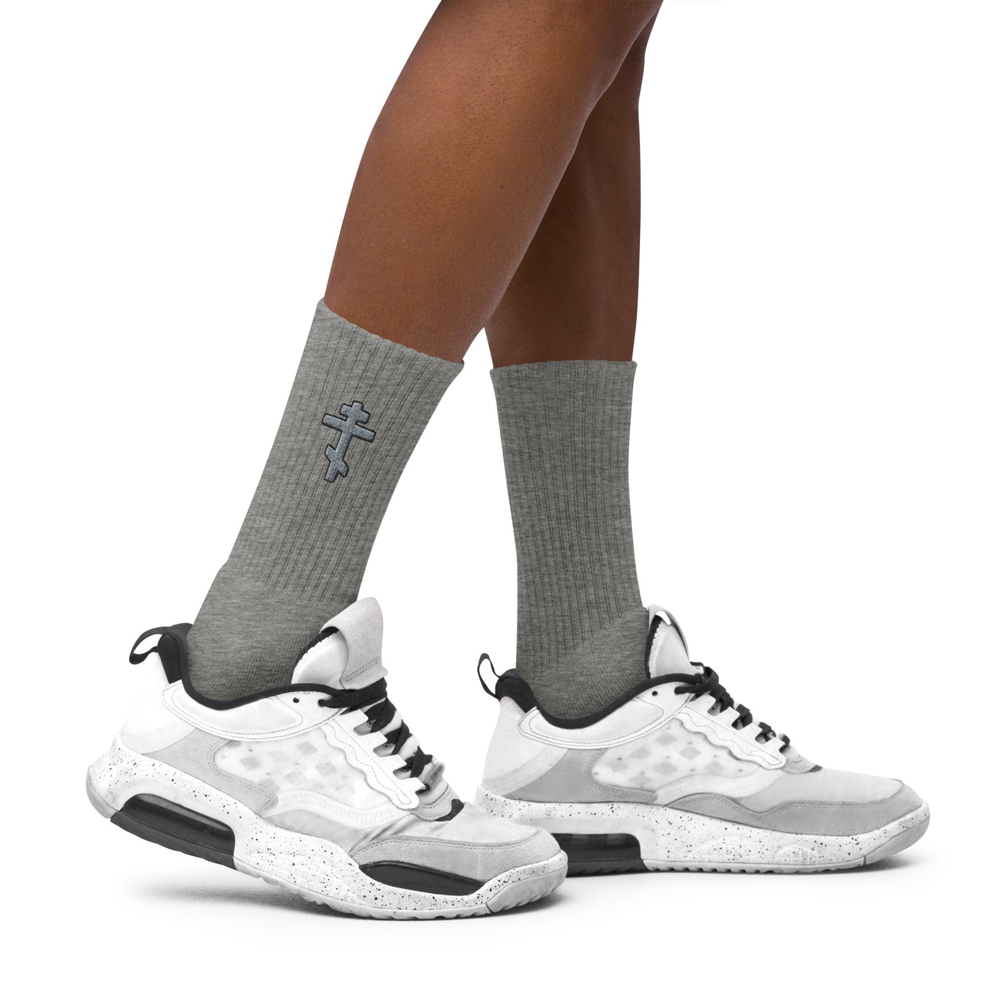 Embroidered cross socks • 80% cotton - ORTHODOX