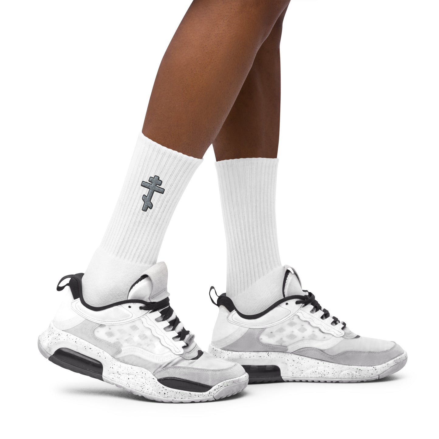 Embroidered cross socks • 80% cotton - ORTHODOX