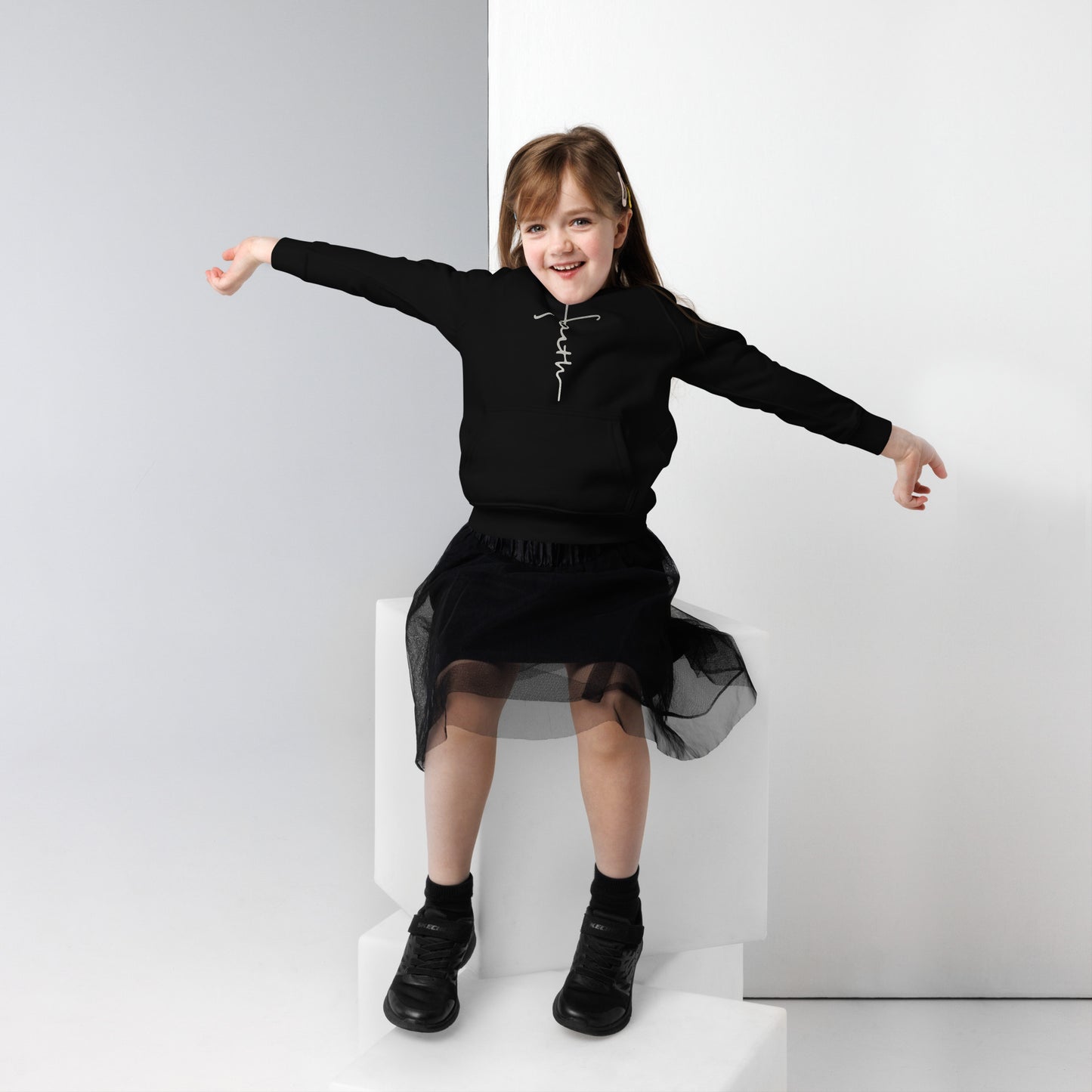 faith-Kids eco hoodie- • 80% organic cotton • Outside: 100% organic cotton