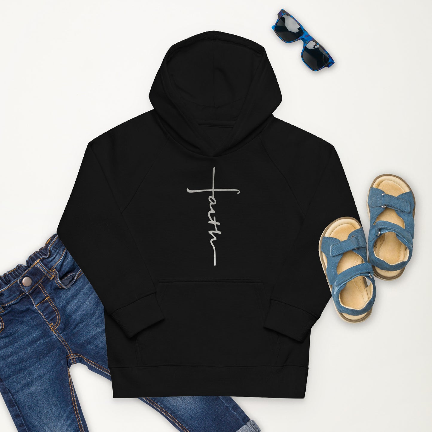 faith-Kids eco hoodie- • 80% organic cotton • Outside: 100% organic cotton