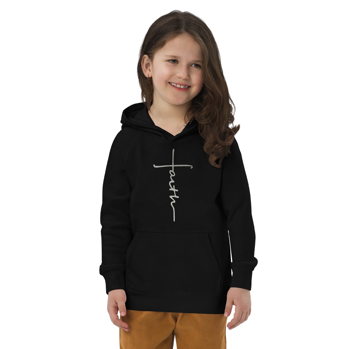 faith-Kids eco hoodie- • 80% organic cotton • Outside: 100% organic cotton