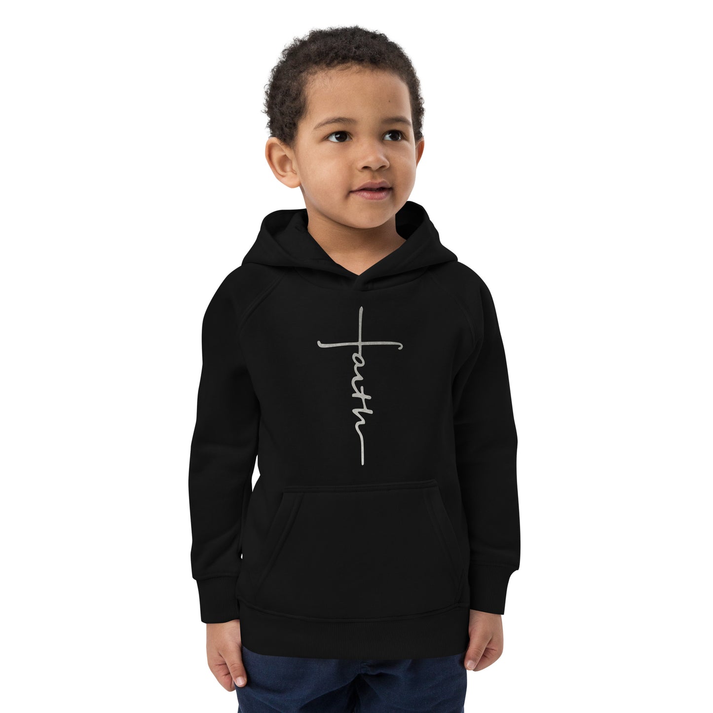 faith-Kids eco hoodie- • 80% organic cotton • Outside: 100% organic cotton