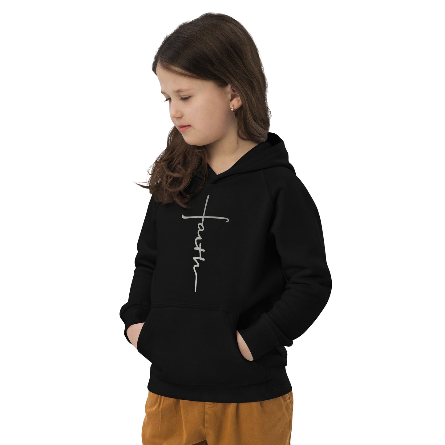 faith-Kids eco hoodie- • 80% organic cotton • Outside: 100% organic cotton