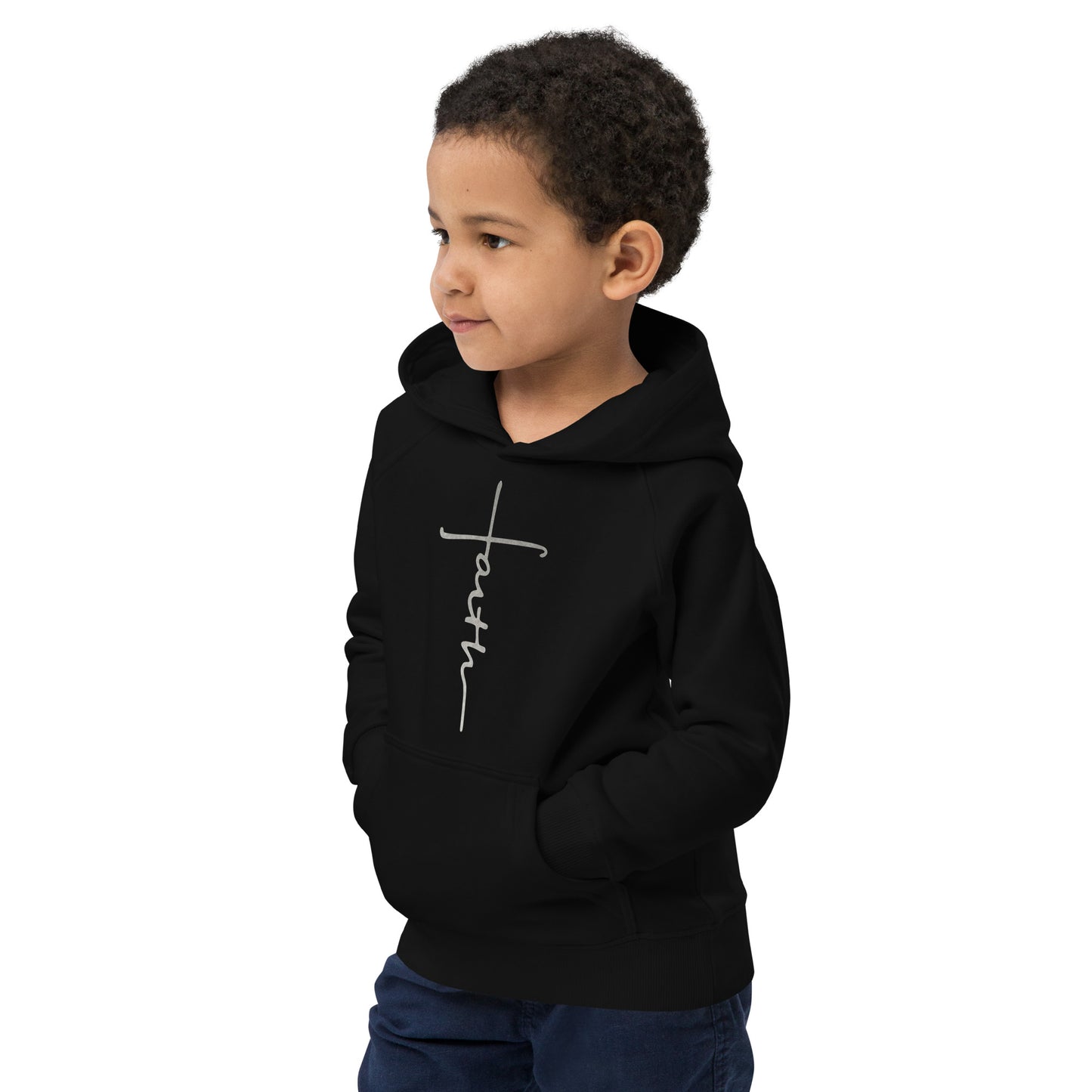 faith-Kids eco hoodie- • 80% organic cotton • Outside: 100% organic cotton