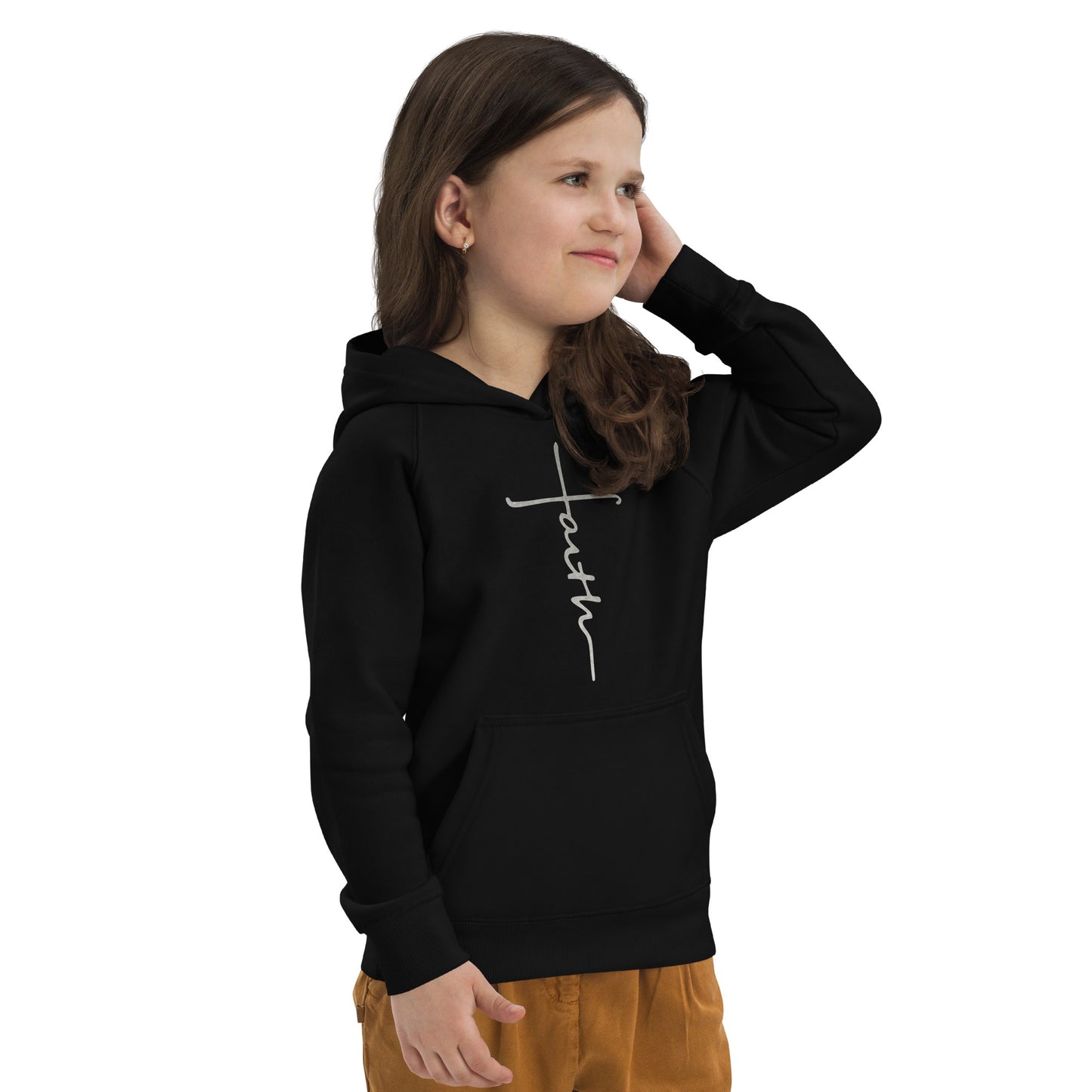 faith-Kids eco hoodie- • 80% organic cotton • Outside: 100% organic cotton