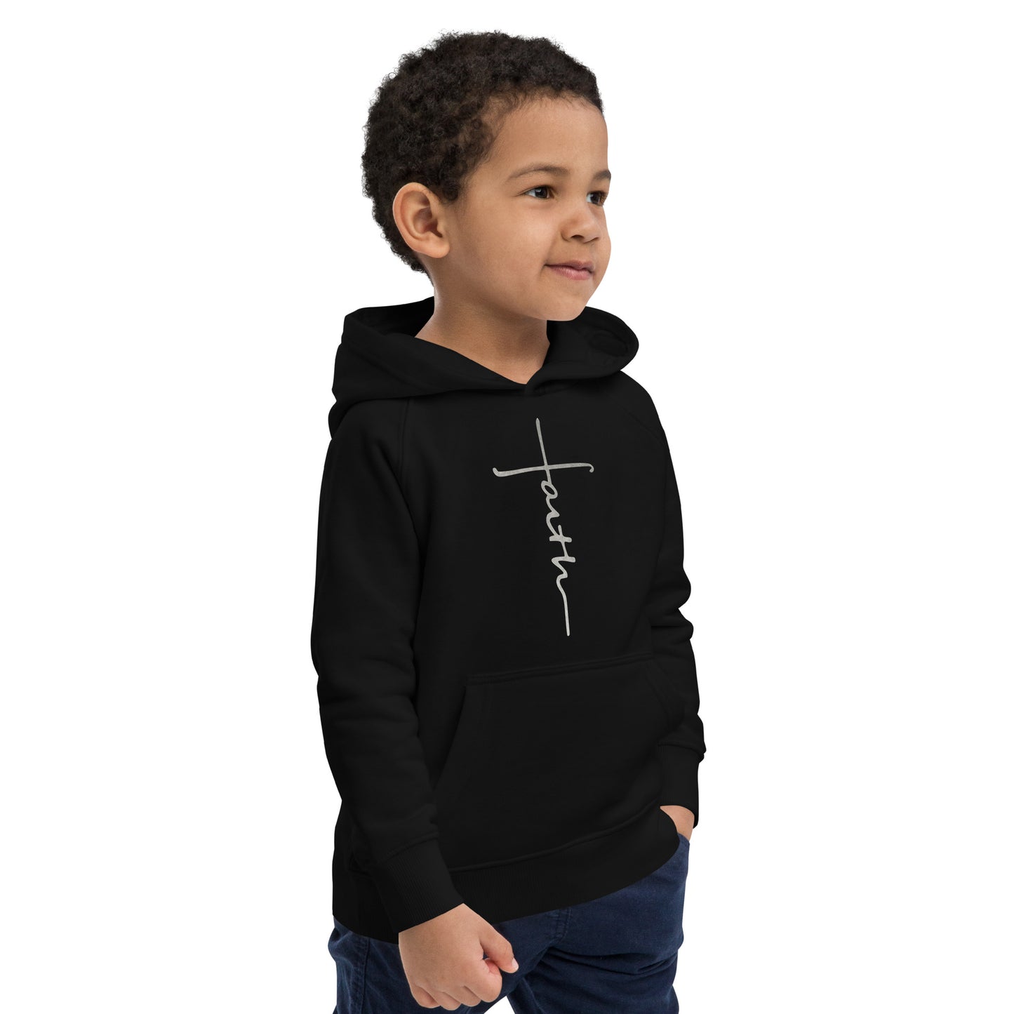 faith-Kids eco hoodie- • 80% organic cotton • Outside: 100% organic cotton