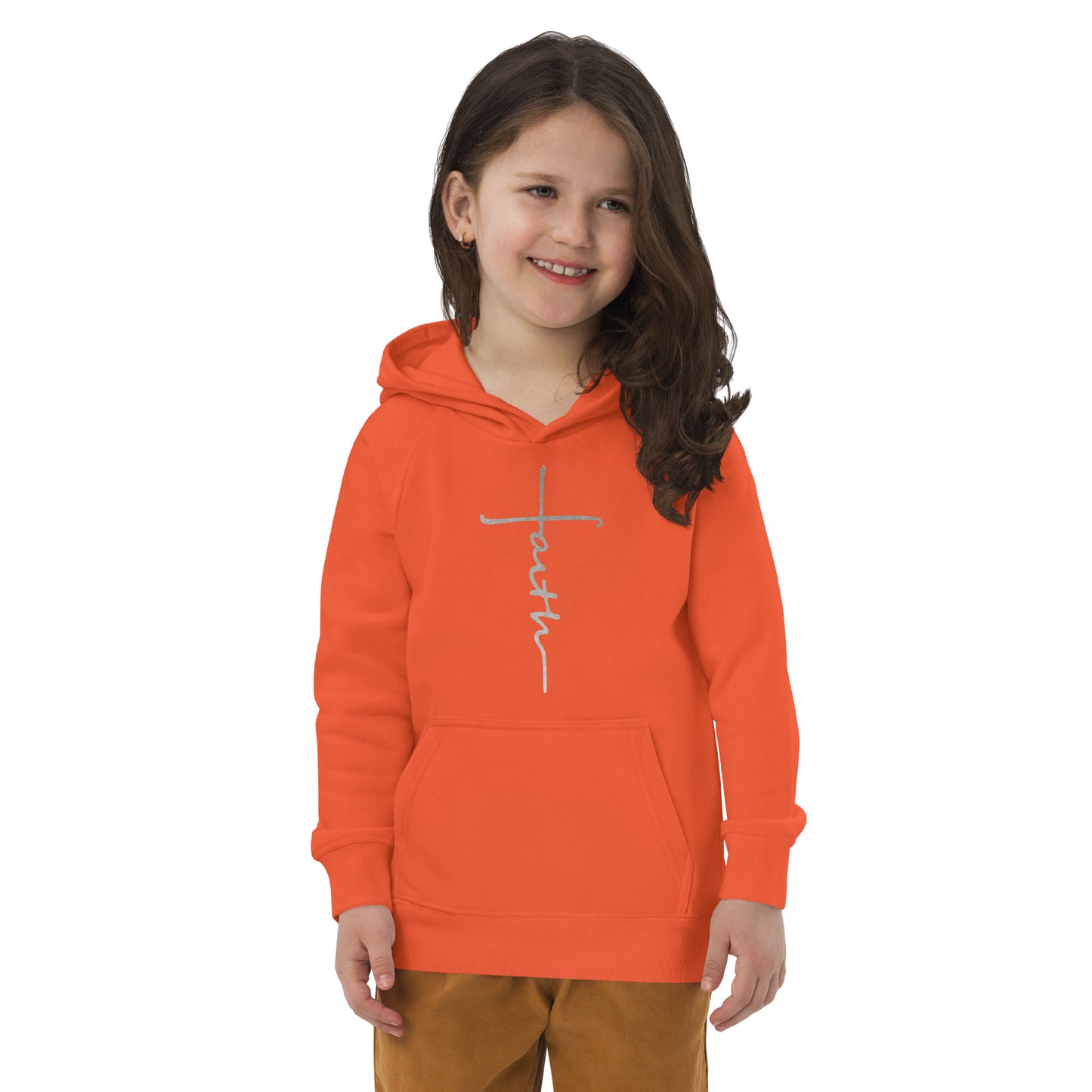 faith-Kids eco hoodie- • 80% organic cotton • Outside: 100% organic cotton