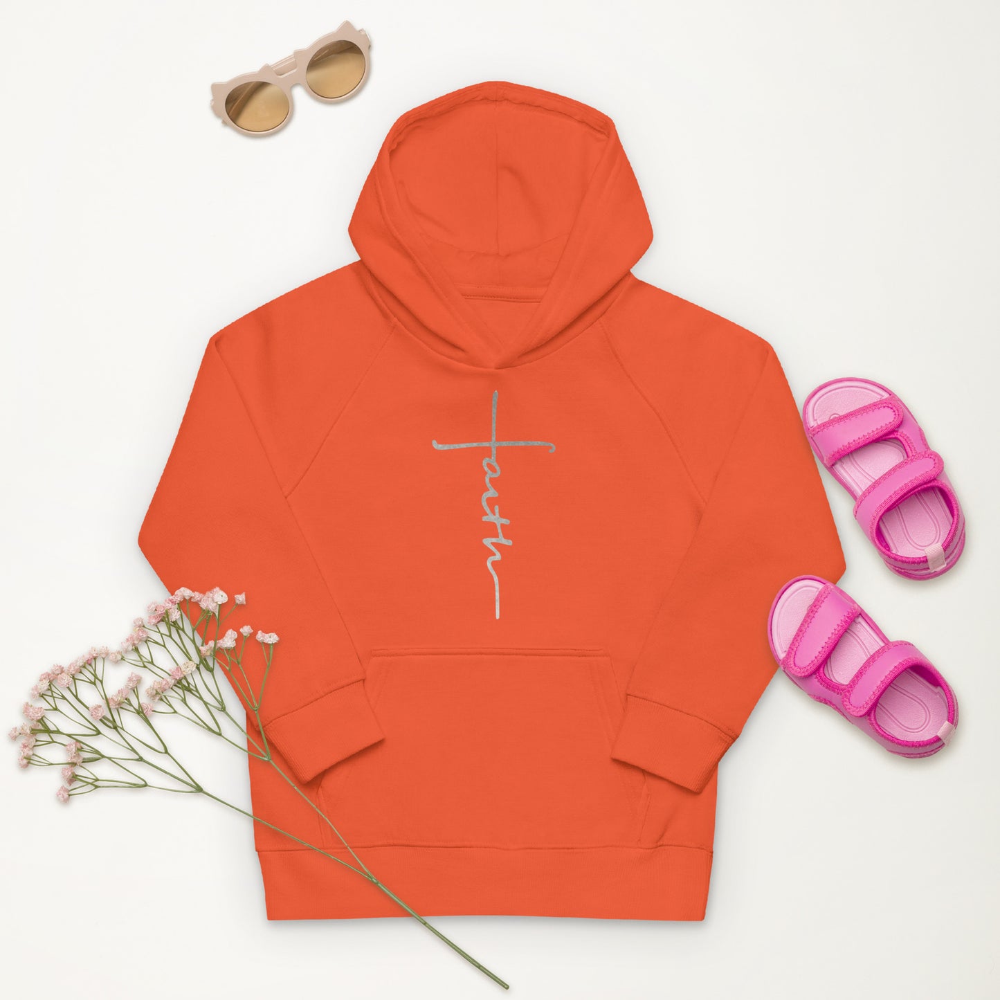 faith-Kids eco hoodie- • 80% organic cotton • Outside: 100% organic cotton