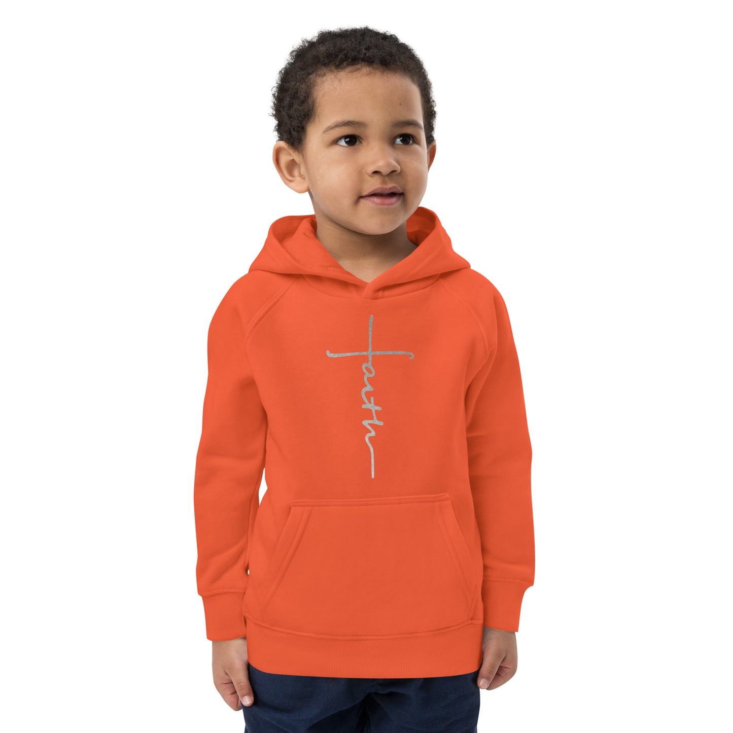 faith-Kids eco hoodie- • 80% organic cotton • Outside: 100% organic cotton