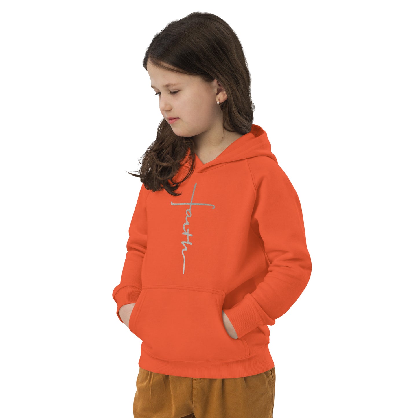 faith-Kids eco hoodie- • 80% organic cotton • Outside: 100% organic cotton