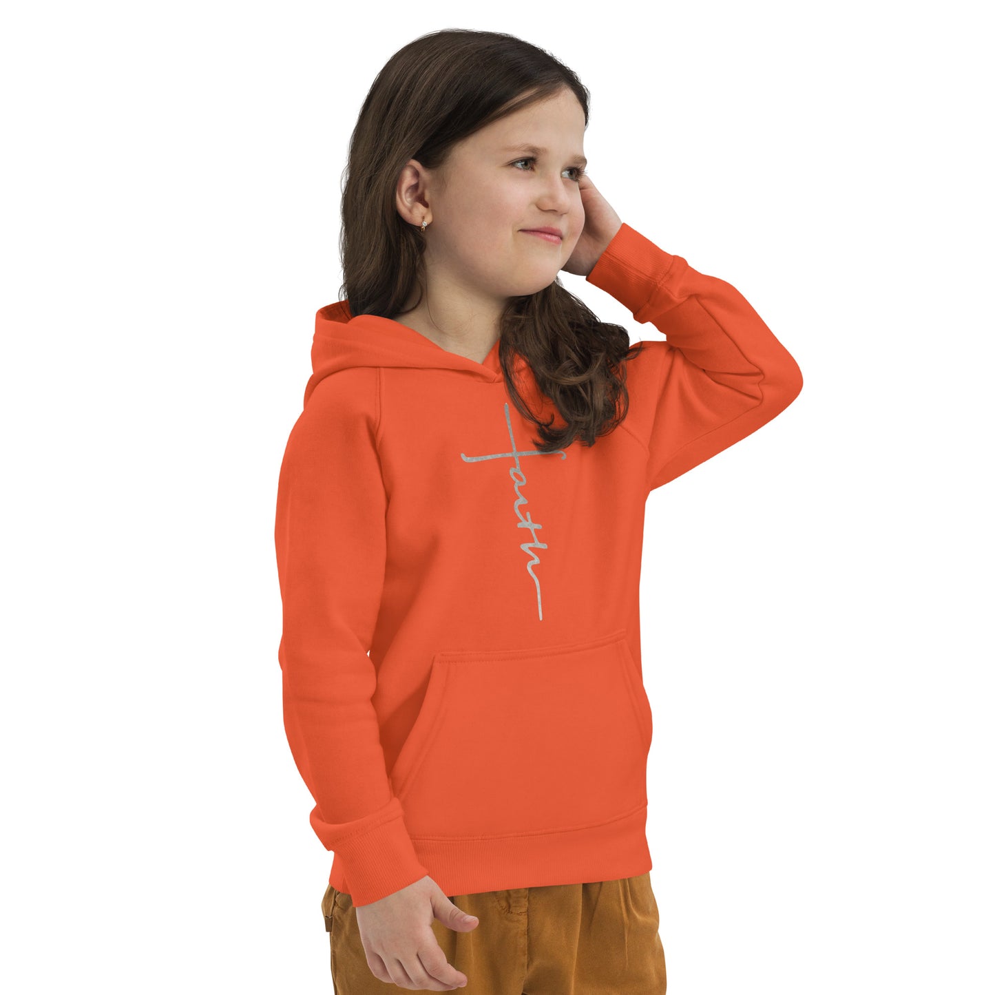 faith-Kids eco hoodie- • 80% organic cotton • Outside: 100% organic cotton