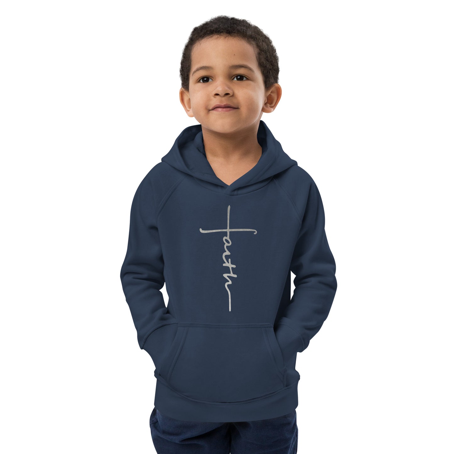 faith-Kids eco hoodie- • 80% organic cotton • Outside: 100% organic cotton