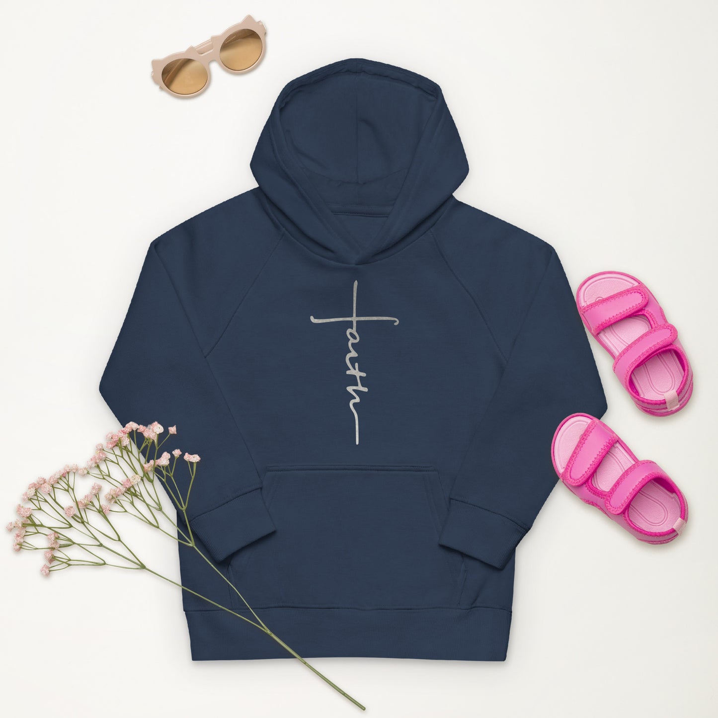 faith-Kids eco hoodie- • 80% organic cotton • Outside: 100% organic cotton