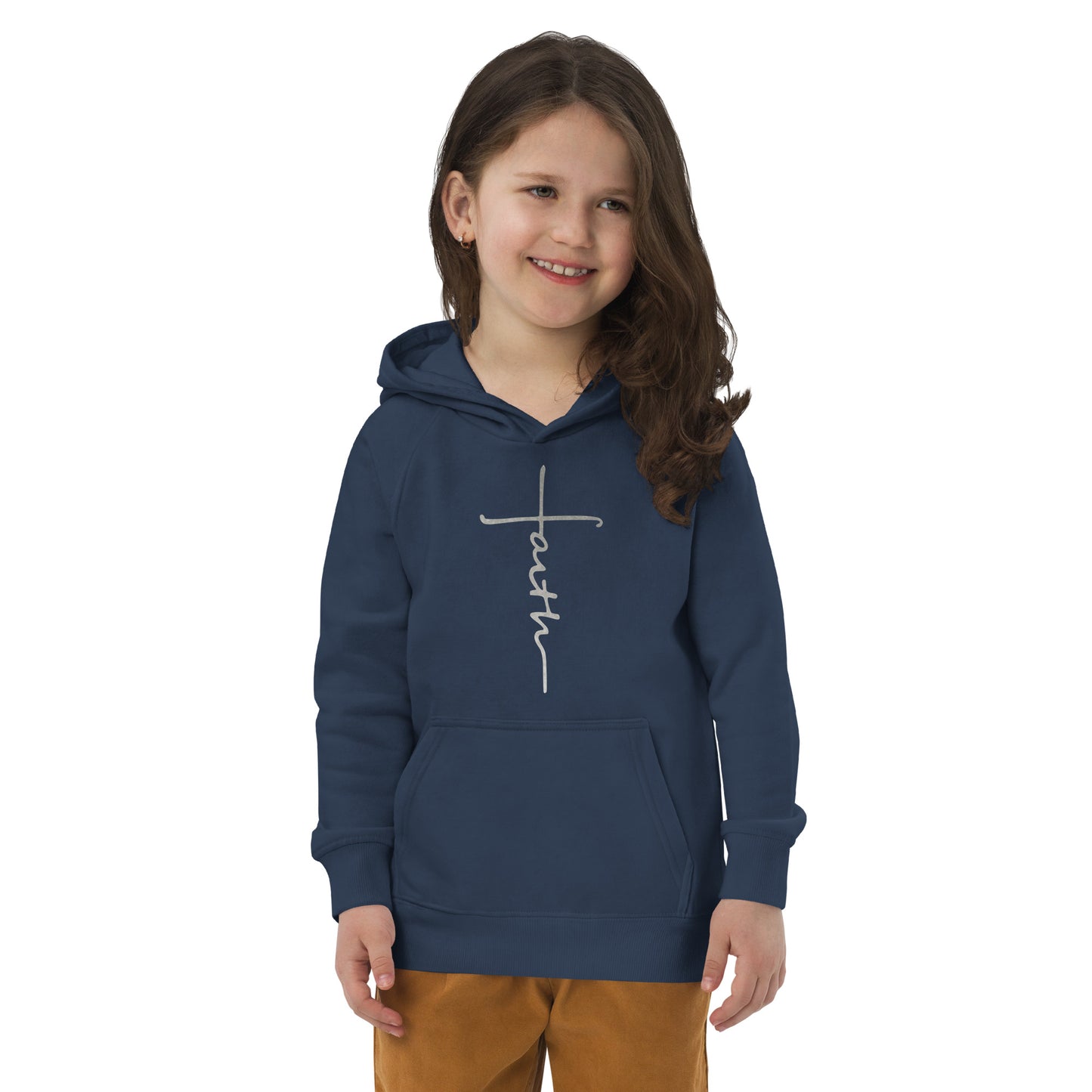 faith-Kids eco hoodie- • 80% organic cotton • Outside: 100% organic cotton
