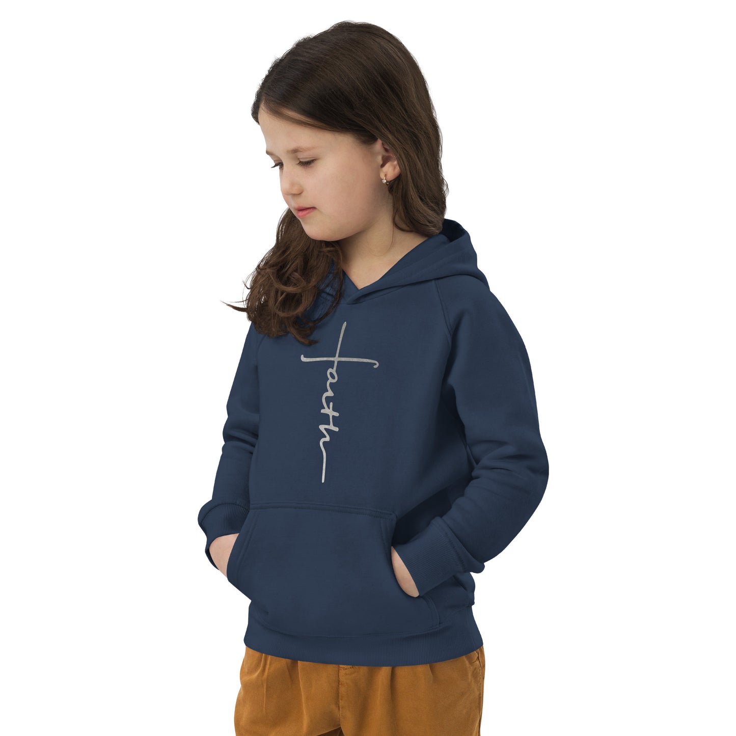 faith-Kids eco hoodie- • 80% organic cotton • Outside: 100% organic cotton