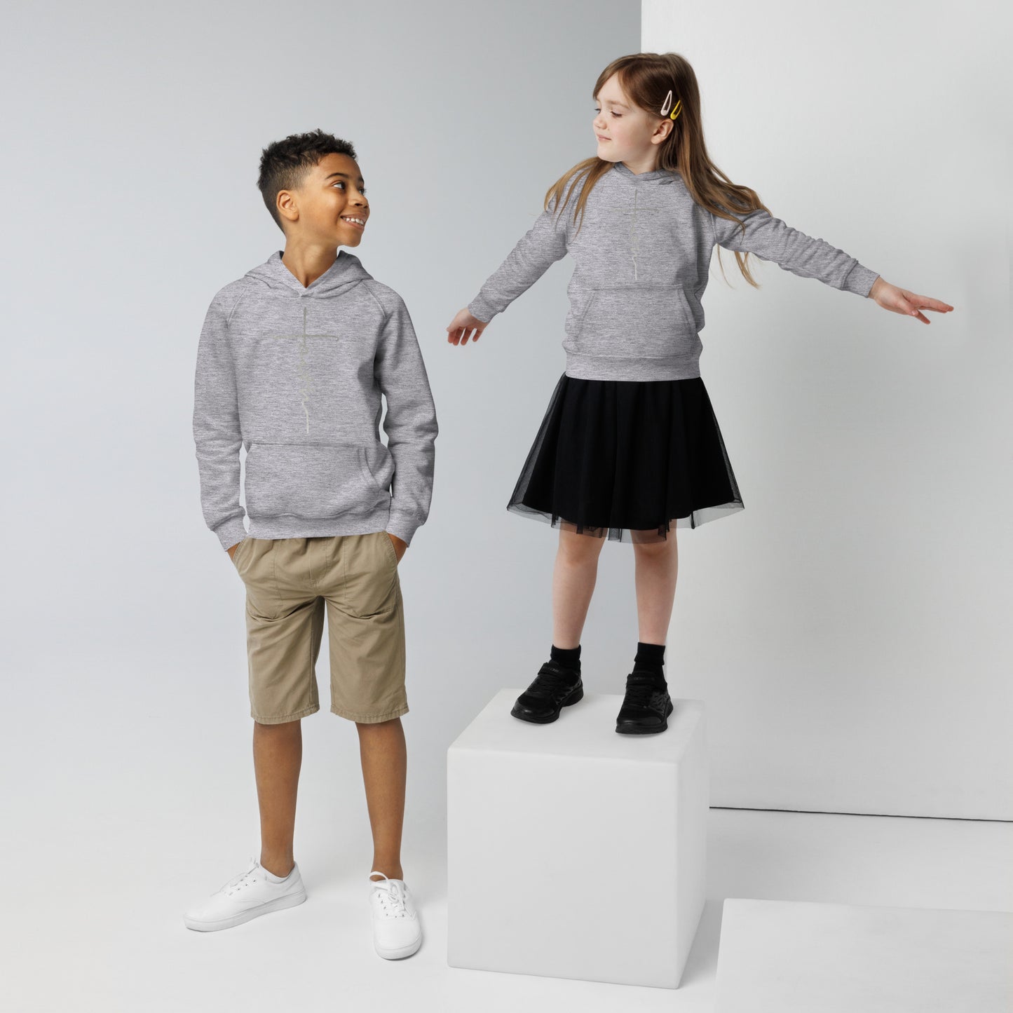 faith-Kids eco hoodie- • 80% organic cotton • Outside: 100% organic cotton