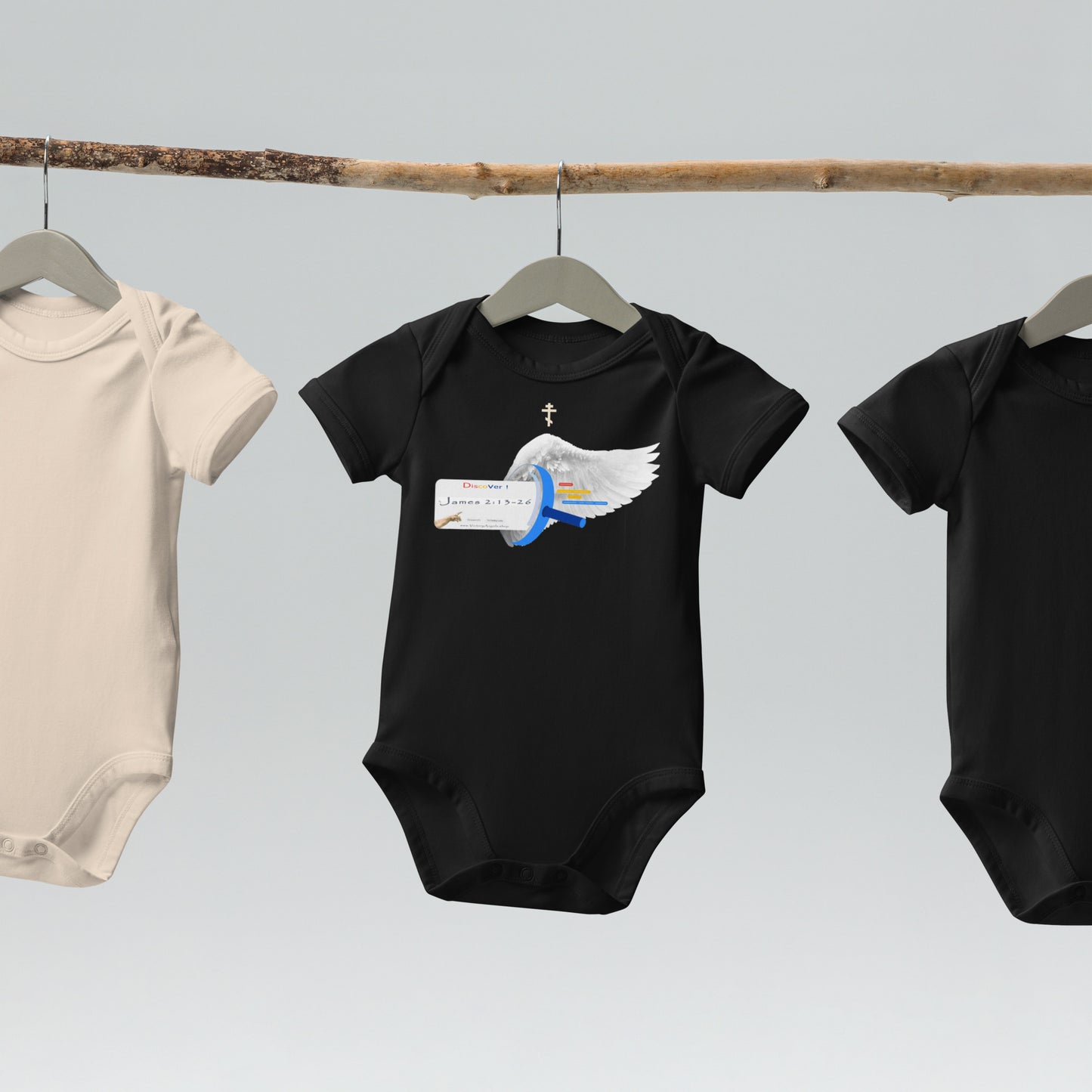 • 100% certified organic cotton baby bodysuit Bible Verse