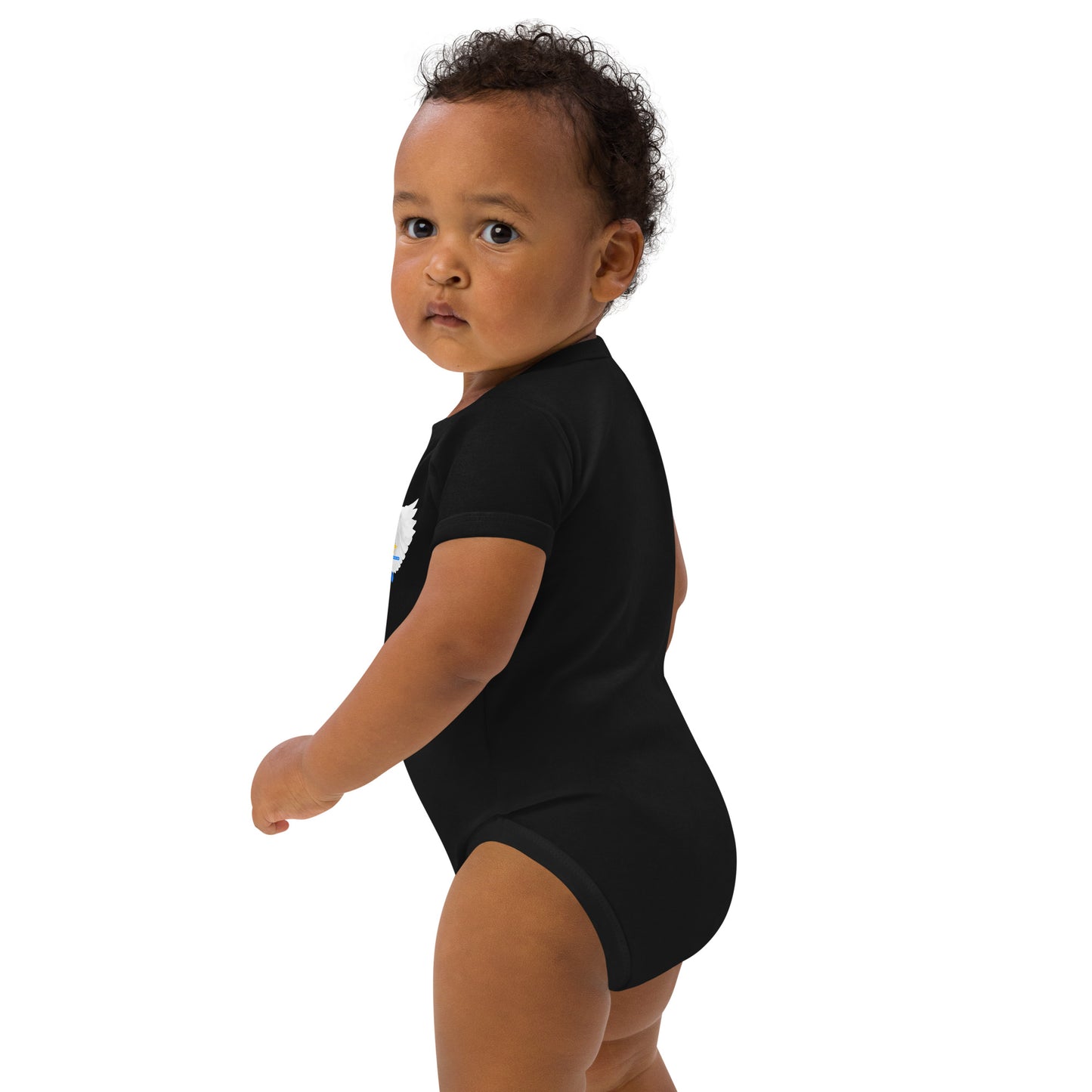 • 100% certified organic cotton baby bodysuit Bible Verse