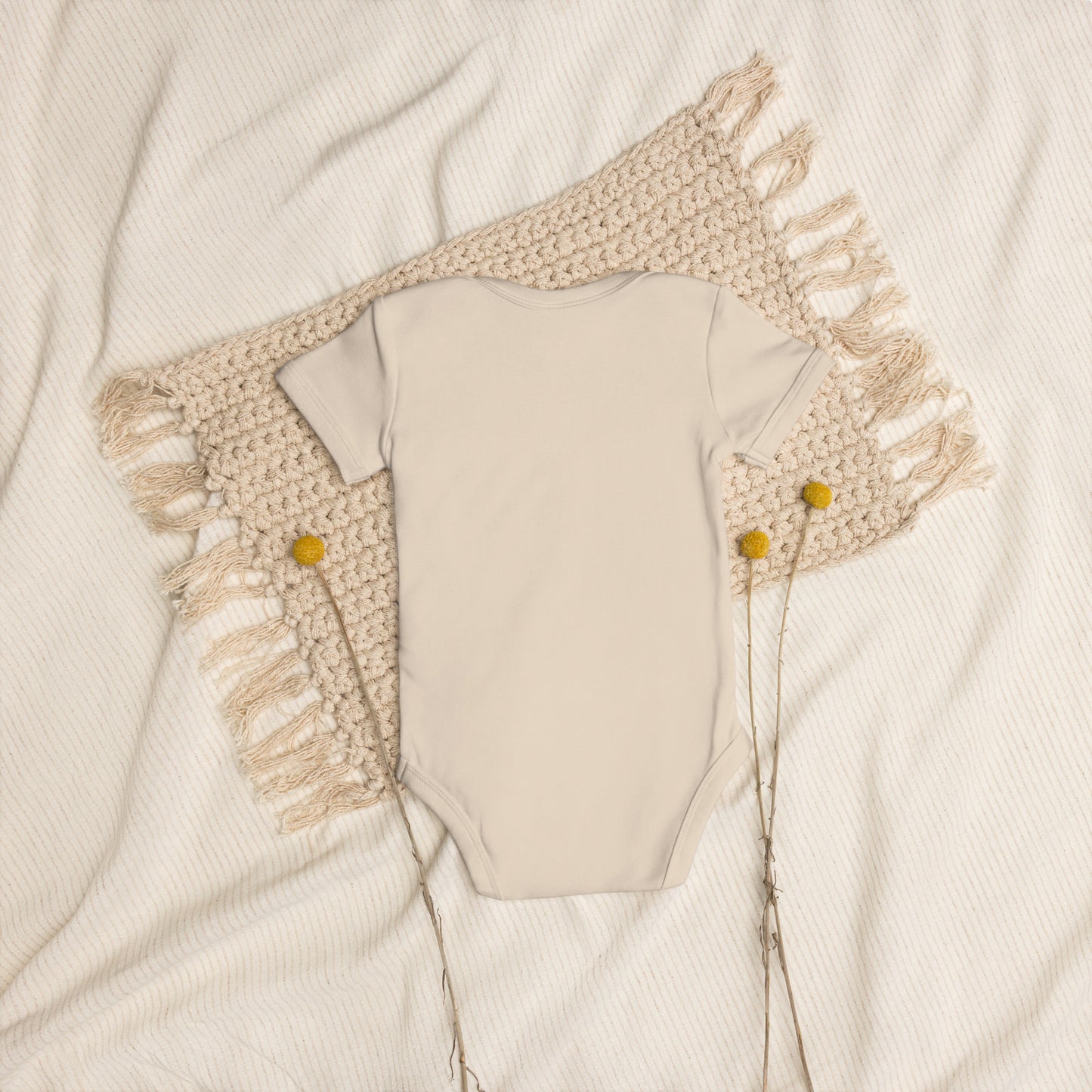 • 100% certified organic cotton baby bodysuit Bible Verse