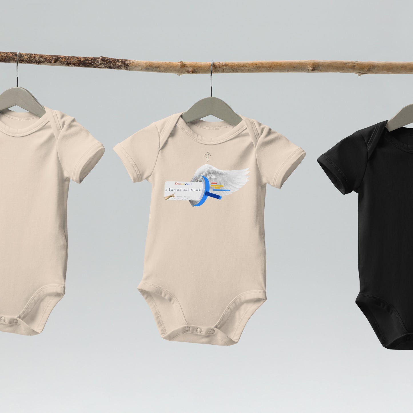 • 100% certified organic cotton baby bodysuit Bible Verse