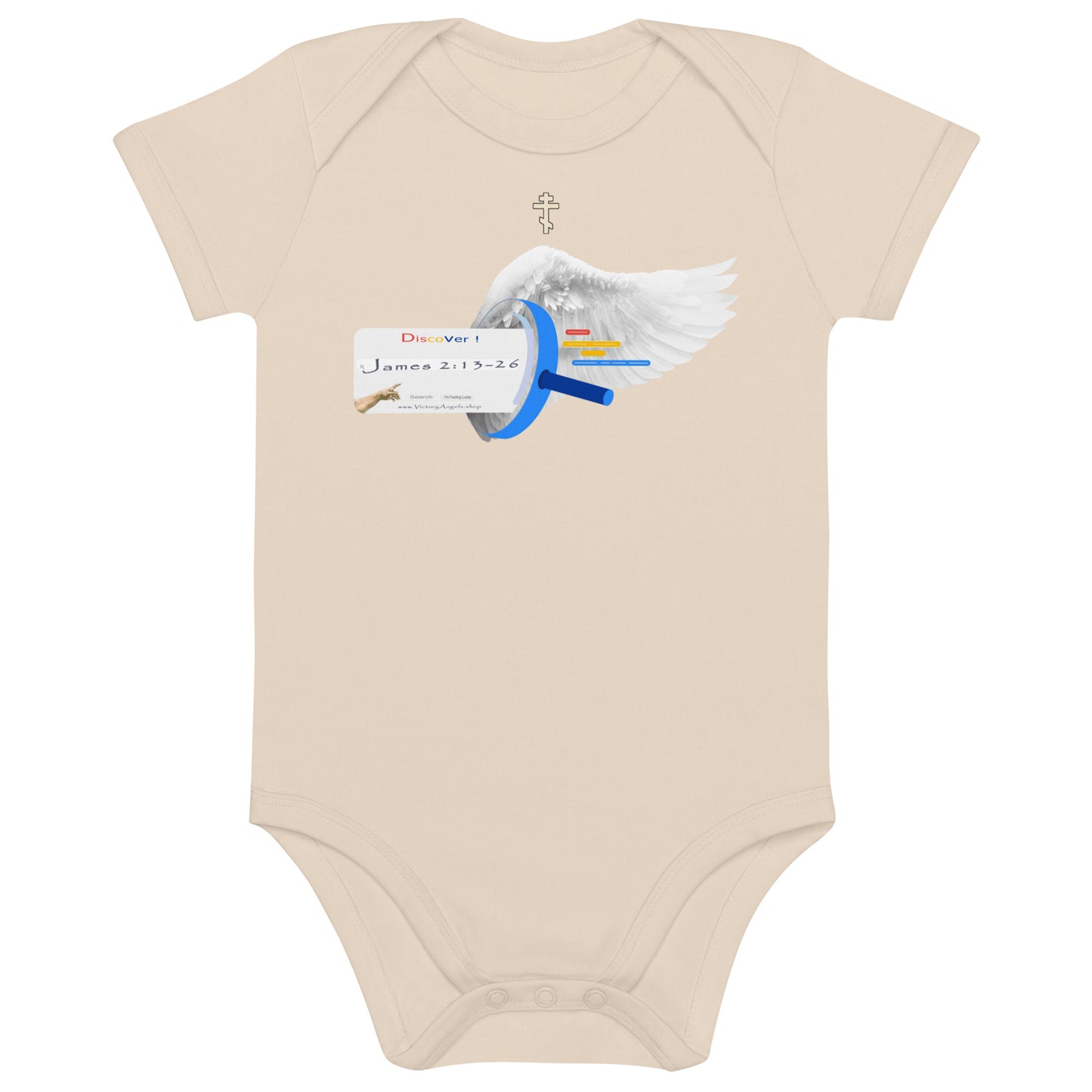 • 100% certified organic cotton baby bodysuit Bible Verse