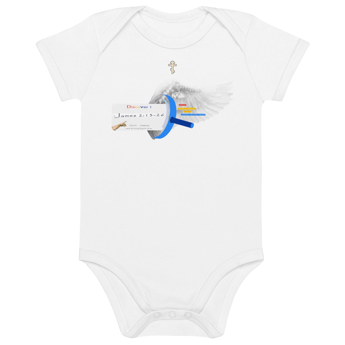 • 100% certified organic cotton baby bodysuit Bible Verse