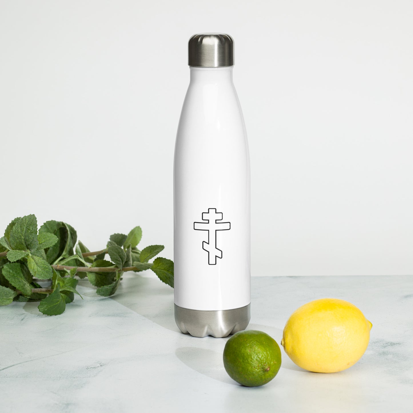 Stainless steel water bottle CHRISTIAN -ORTODOX Cross