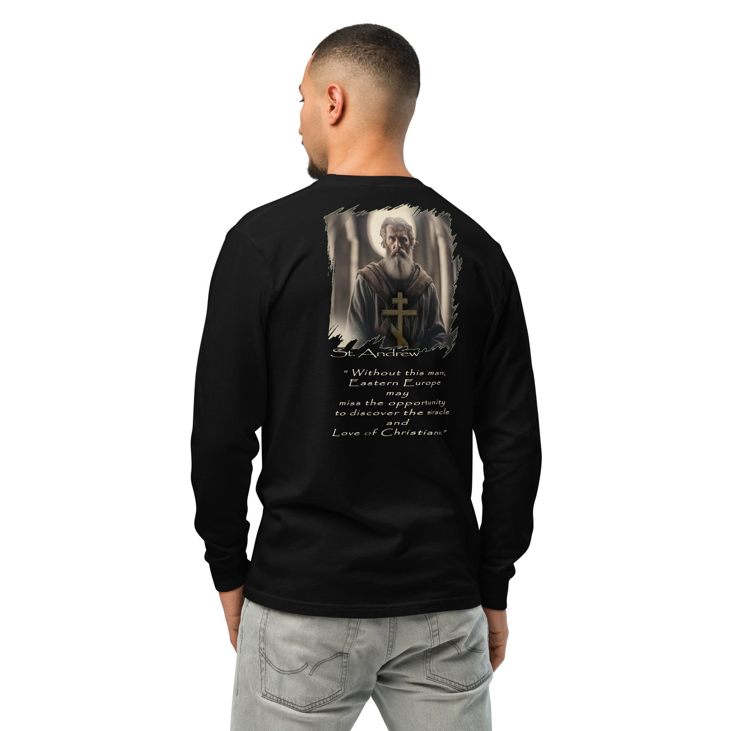 St. Andrew - Ortodox Garment-dyed heavyweight long-sleeve Christian shirt