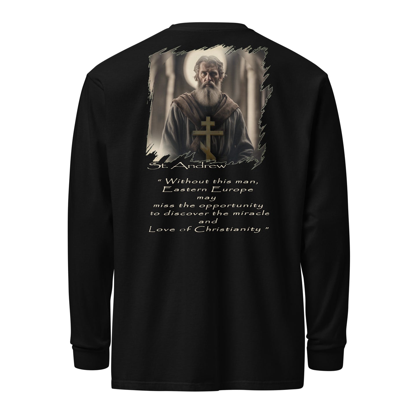 St. Andrew - Ortodox Garment-dyed heavyweight long-sleeve Christian shirt
