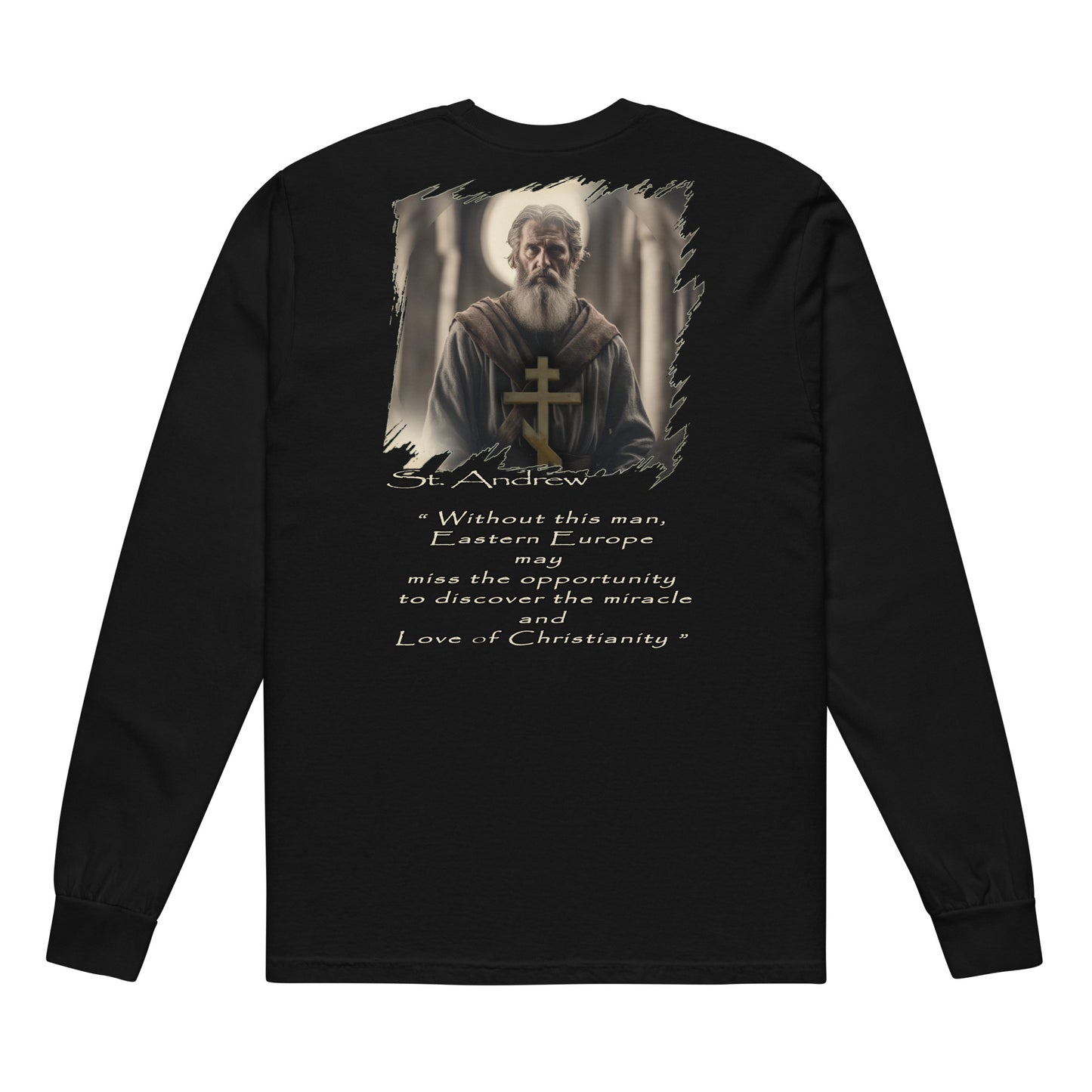 St. Andrew - Ortodox Garment-dyed heavyweight long-sleeve Christian shirt