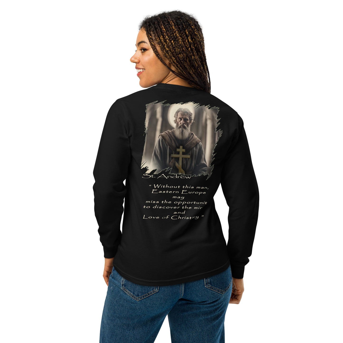 St. Andrew - Ortodox Garment-dyed heavyweight long-sleeve Christian shirt