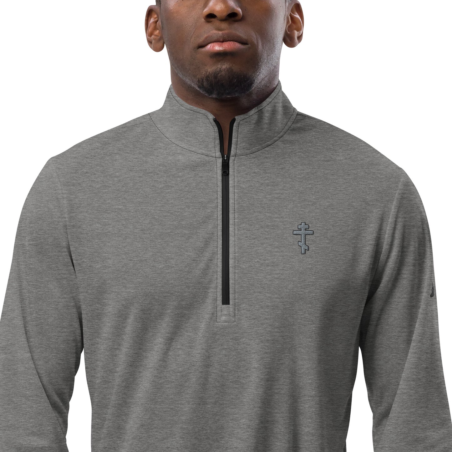 Adidas -Quarter zip pullover- 100% recycled polyester - christianity cross