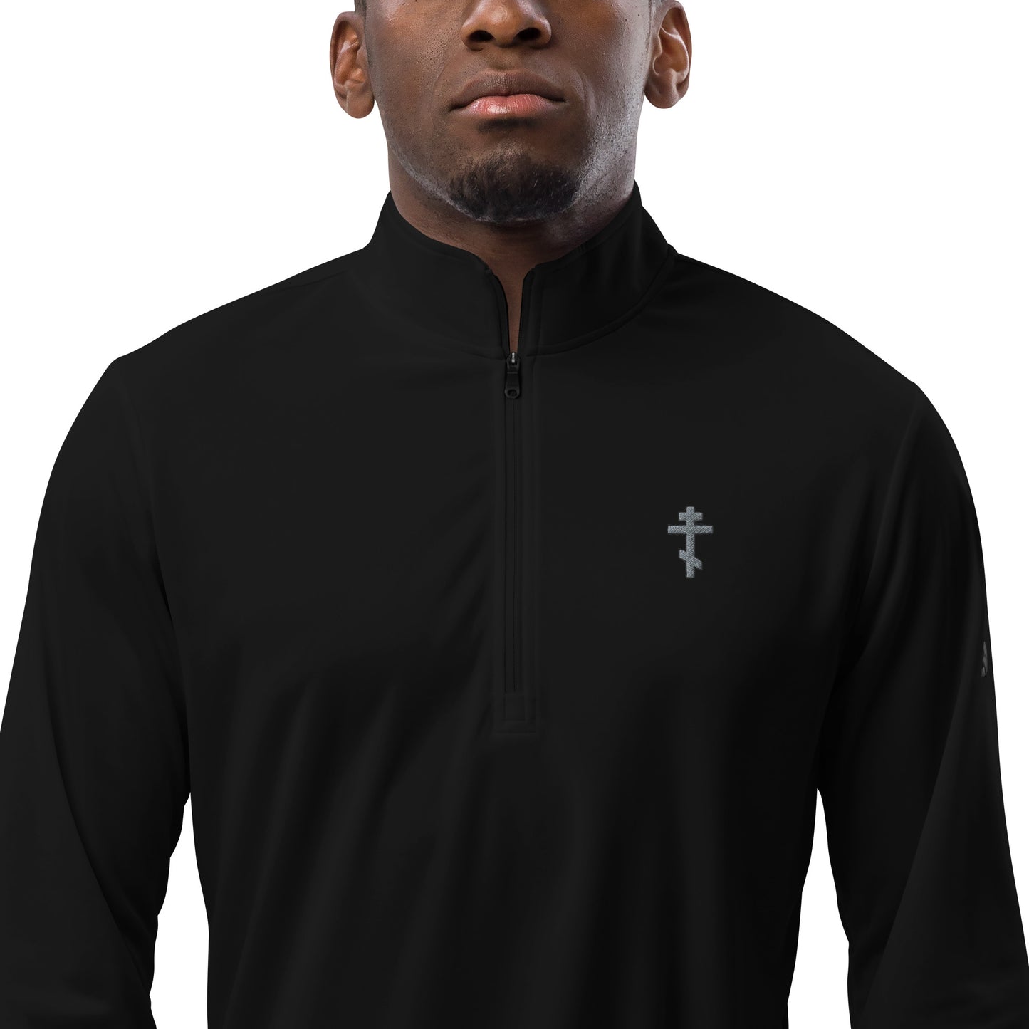 Adidas -Quarter zip pullover- 100% recycled polyester - christianity cross