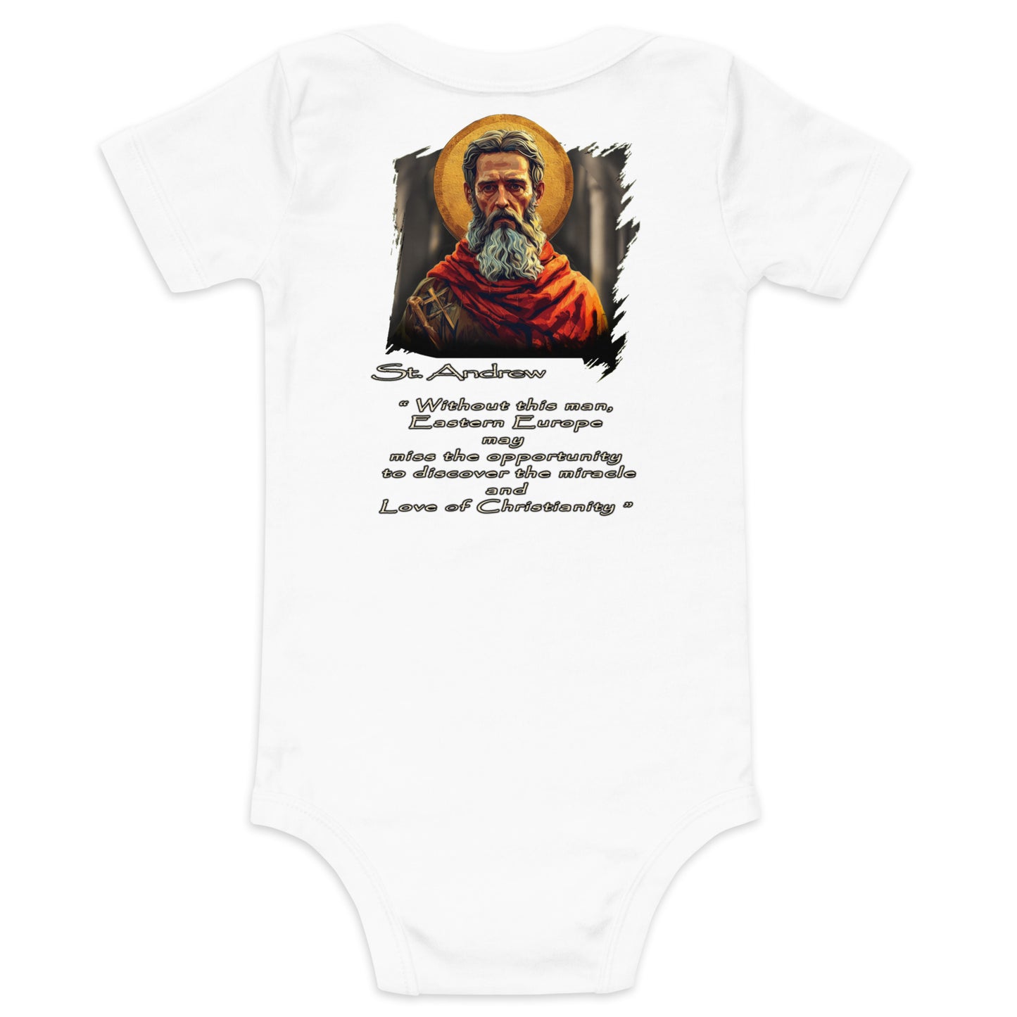 Baby short sleeve one piece saint Andrew 100% ring-spun combed cotton