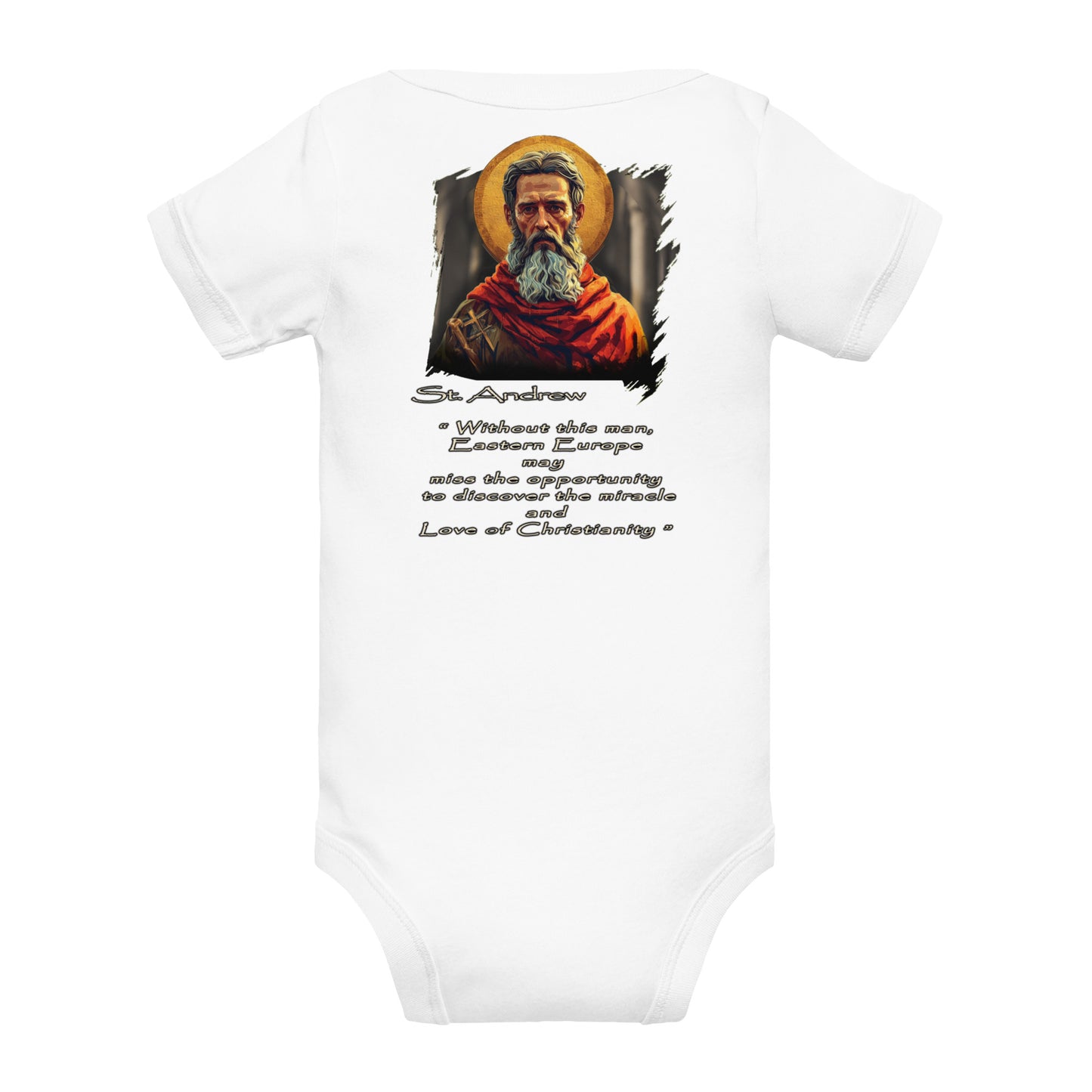 Baby short sleeve one piece saint Andrew 100% ring-spun combed cotton