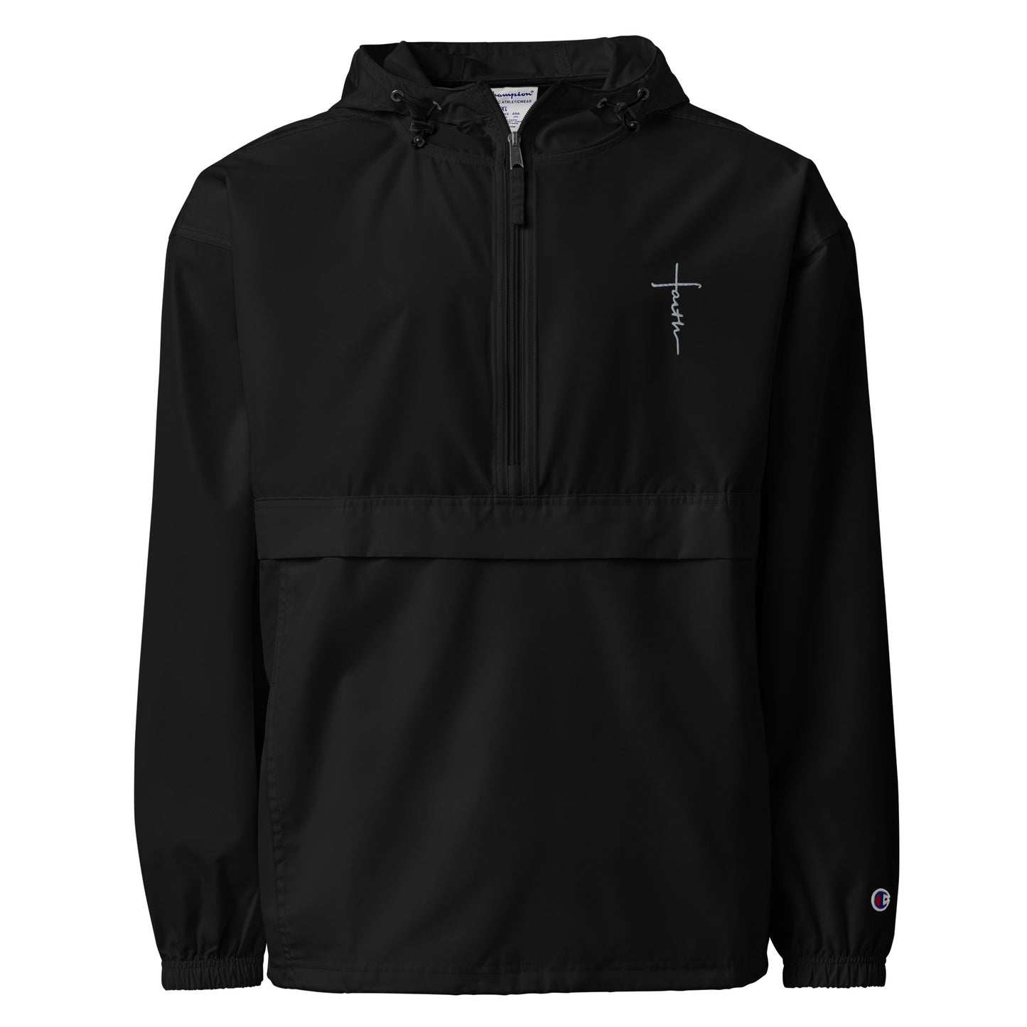 faith-Embroidered Champion Packable Jacket • 100% polyester micro poplin