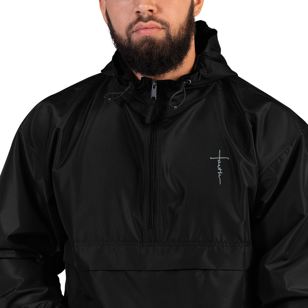 faith-Embroidered Champion Packable Jacket • 100% polyester micro poplin