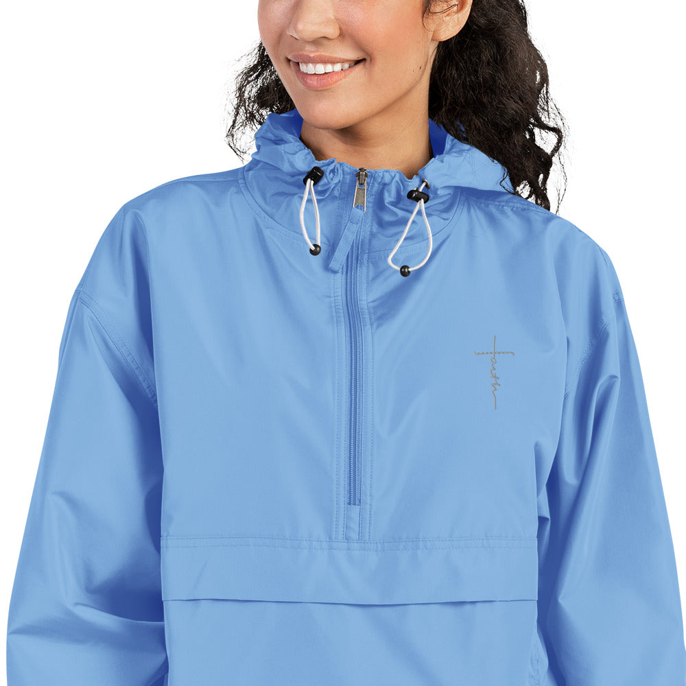 faith-Embroidered Champion Packable Jacket • 100% polyester micro poplin