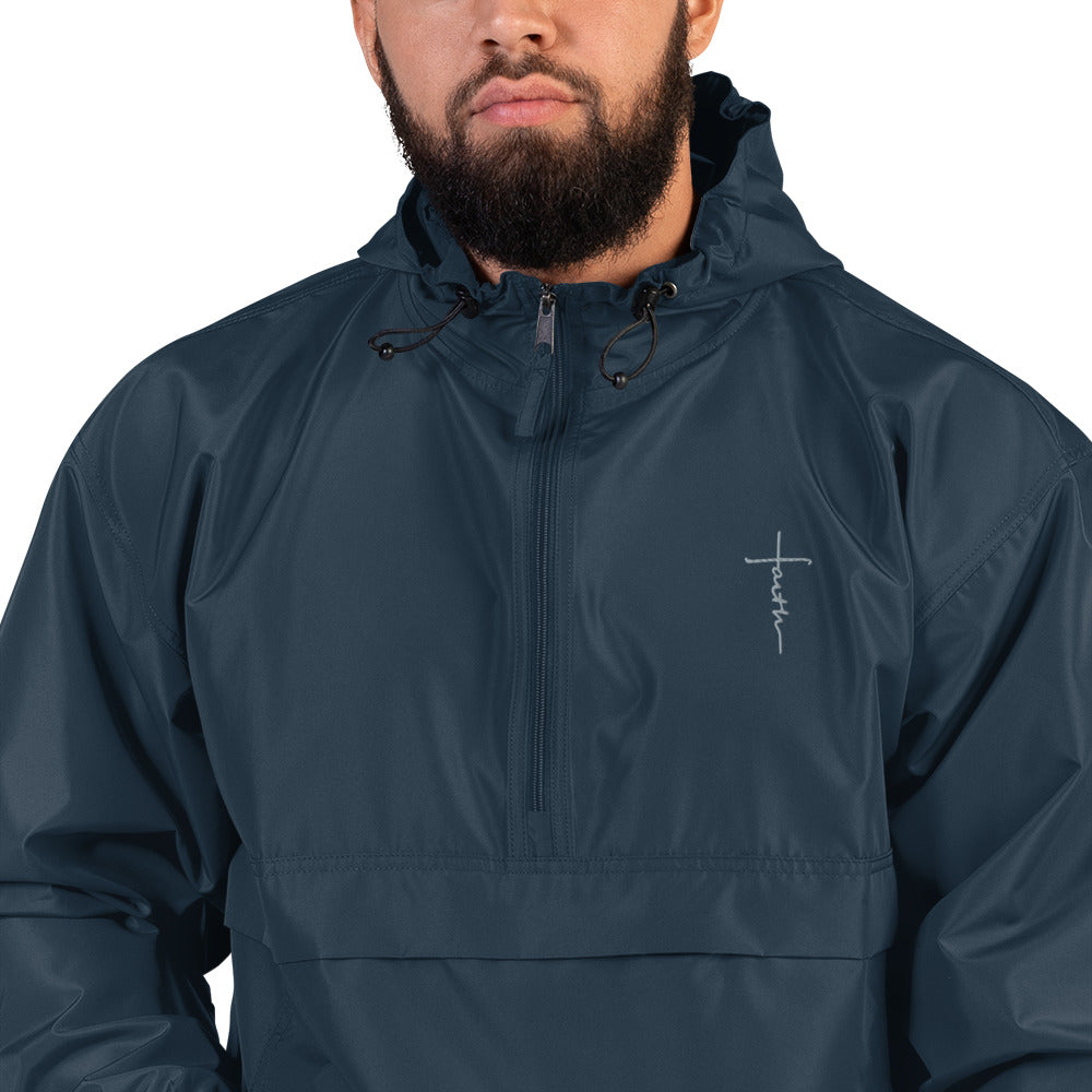 faith-Embroidered Champion Packable Jacket • 100% polyester micro poplin