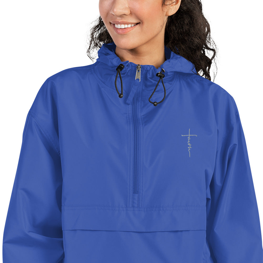 faith-Embroidered Champion Packable Jacket • 100% polyester micro poplin