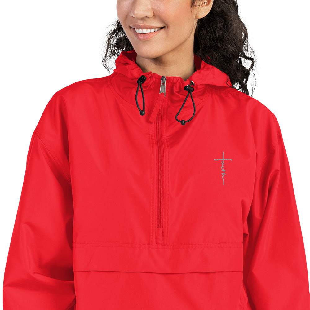 faith-Embroidered Champion Packable Jacket • 100% polyester micro poplin