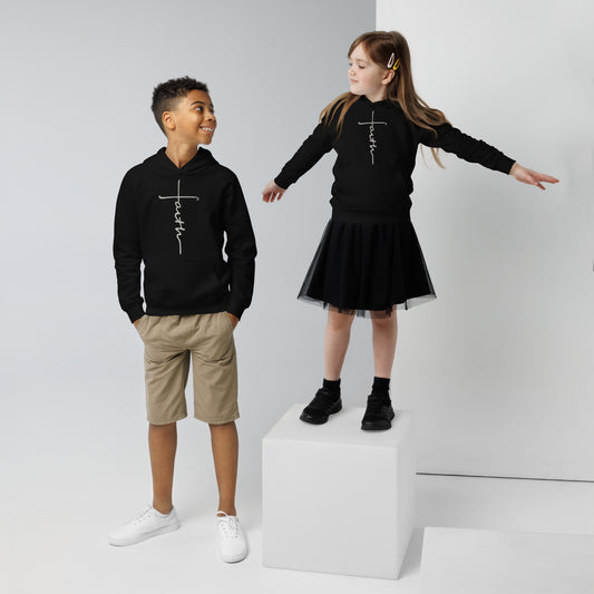 faith-Kids eco hoodie- • 80% organic cotton • Outside: 100% organic cotton