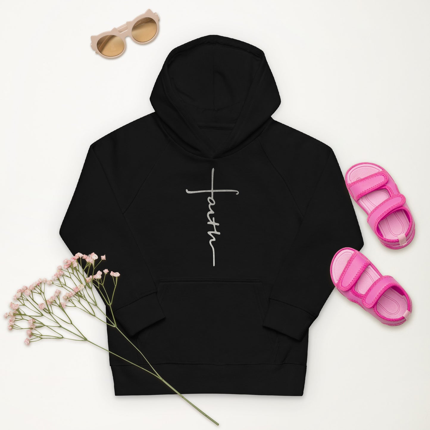 faith-Kids eco hoodie- • 80% organic cotton • Outside: 100% organic cotton