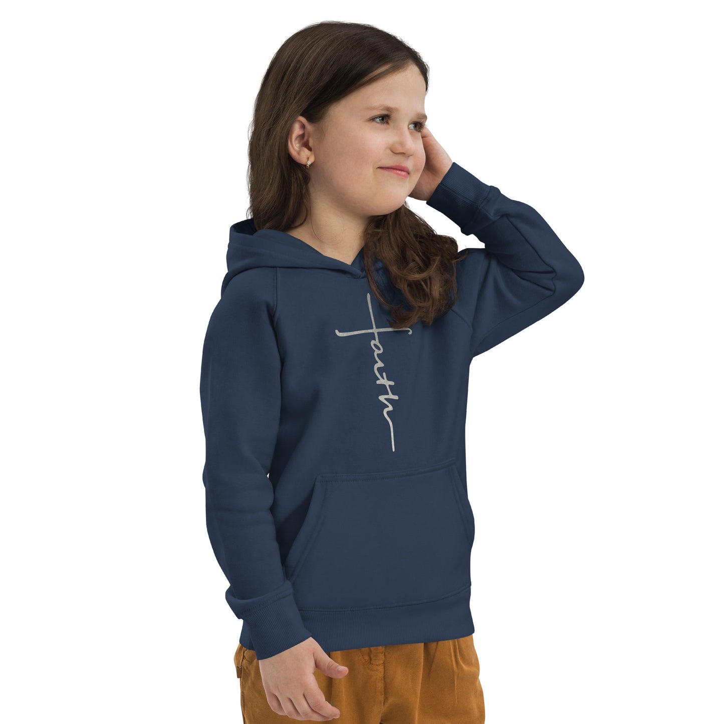 faith-Kids eco hoodie- • 80% organic cotton • Outside: 100% organic cotton