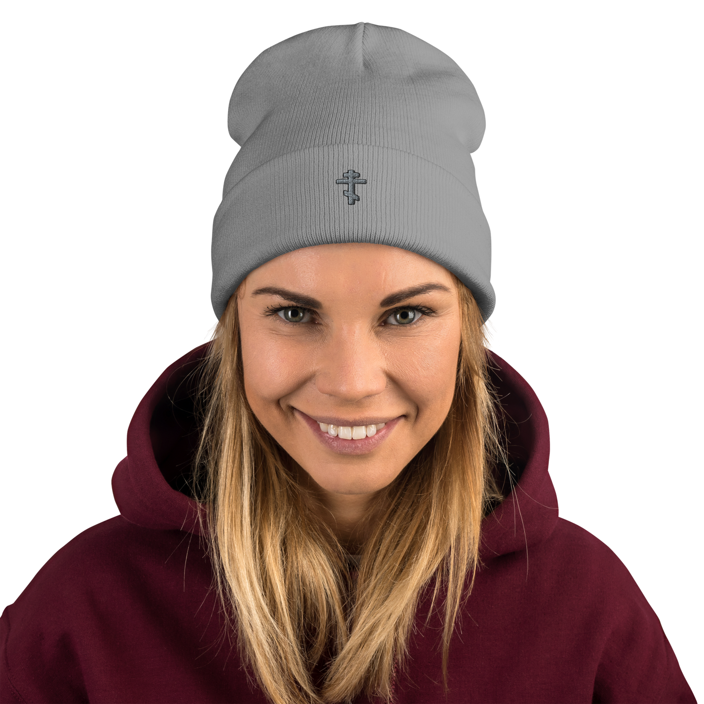 CROSS ORTHODOXY 100% cotton face -Embroidered Beanie