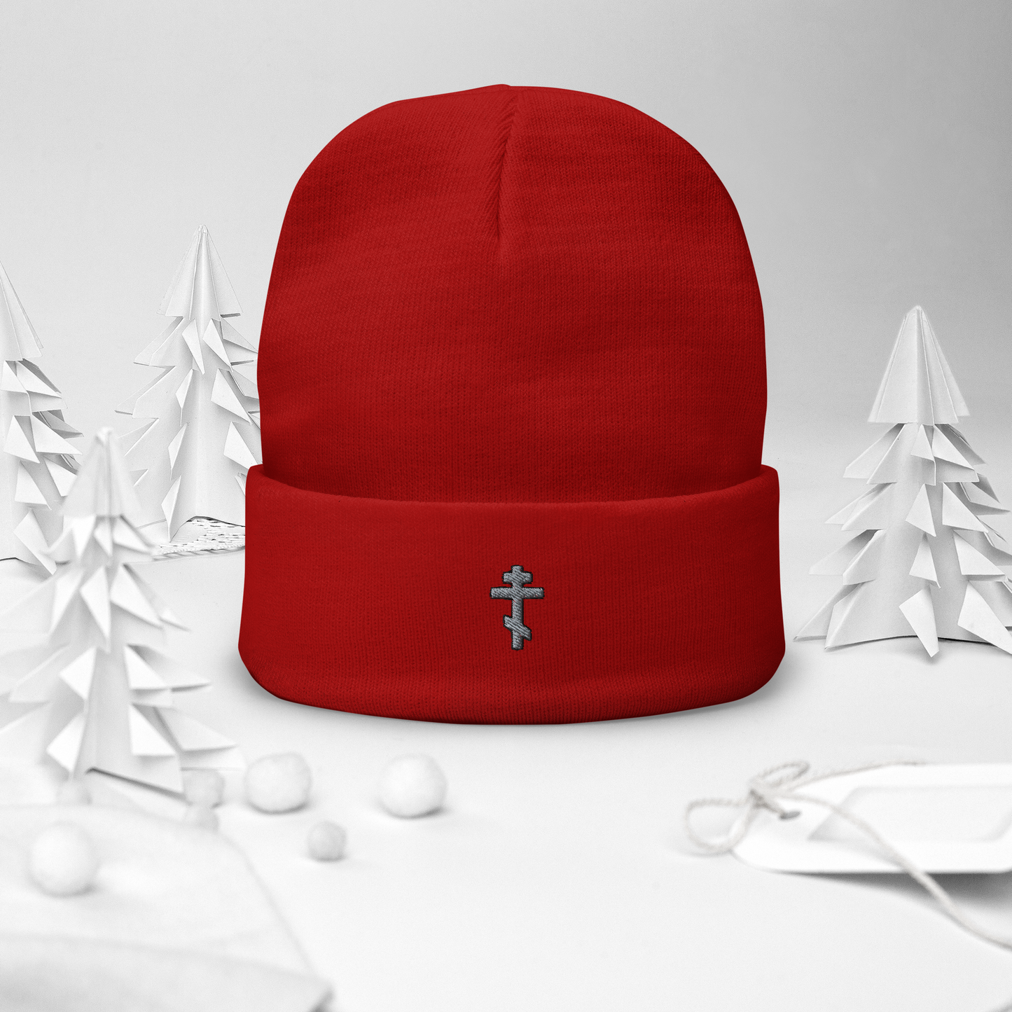 CROSS ORTHODOXY 100% cotton face -Embroidered Beanie