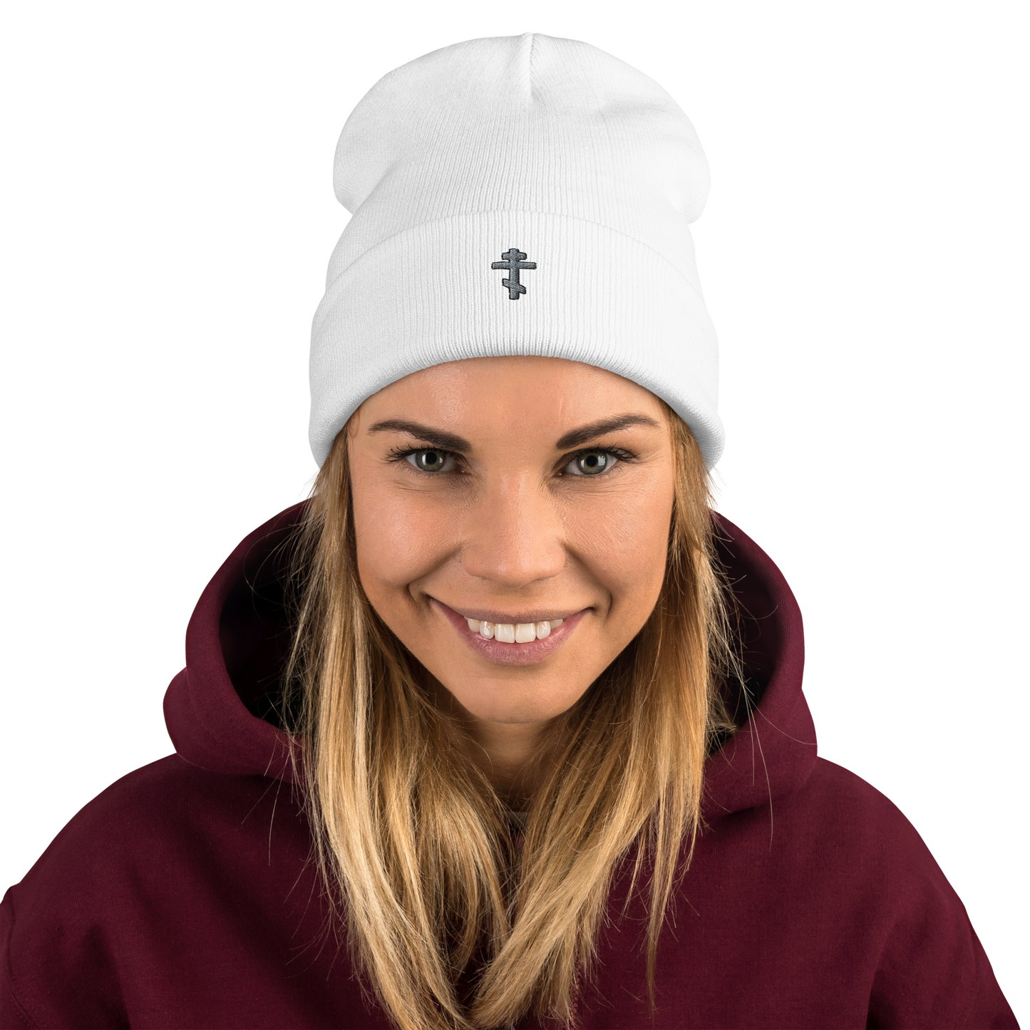 CROSS ORTHODOXY 100% cotton face -Embroidered Beanie