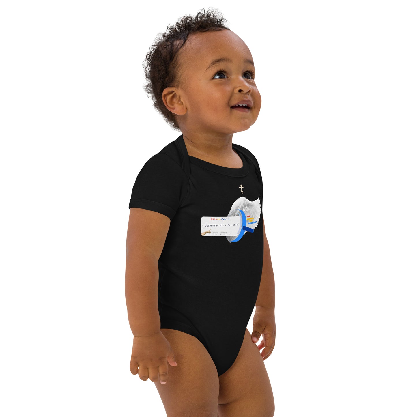 • 100% certified organic cotton baby bodysuit  Bible Verse