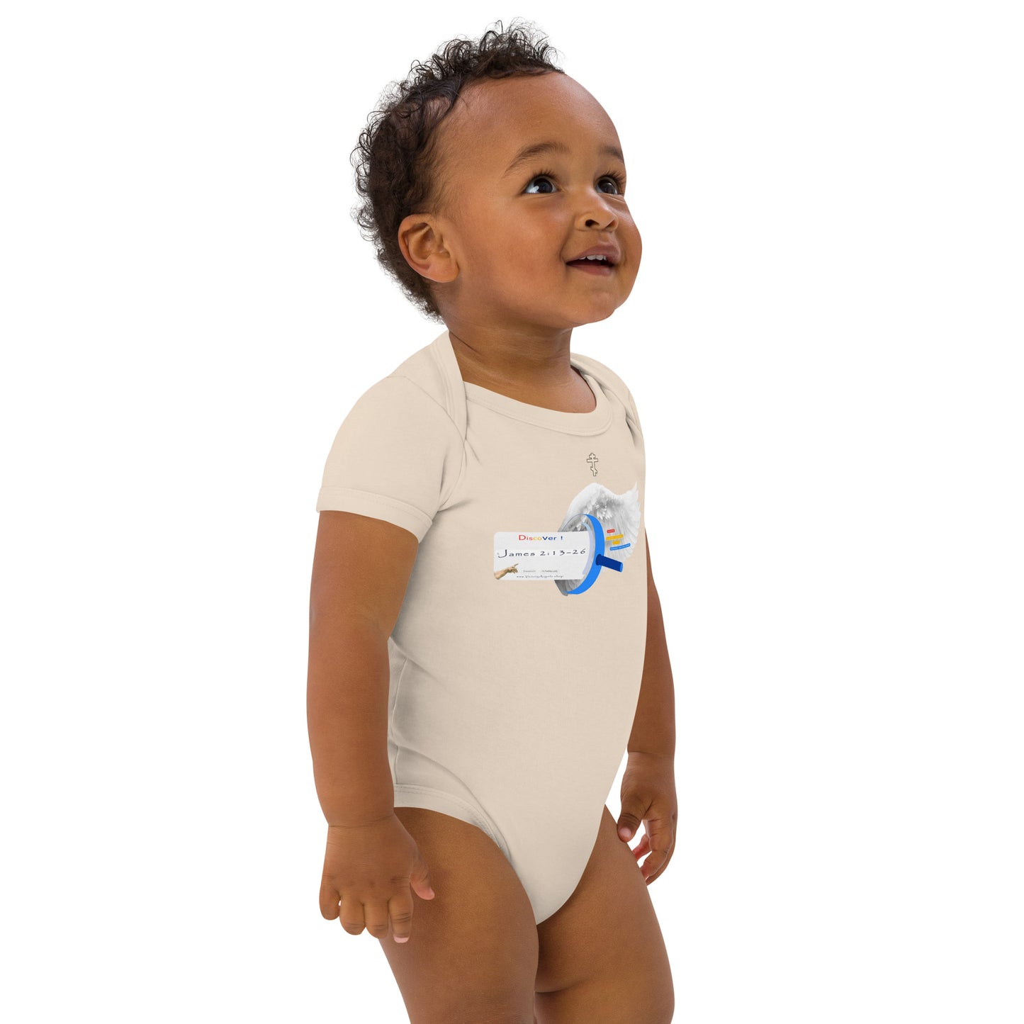 • 100% certified organic cotton baby bodysuit  Bible Verse